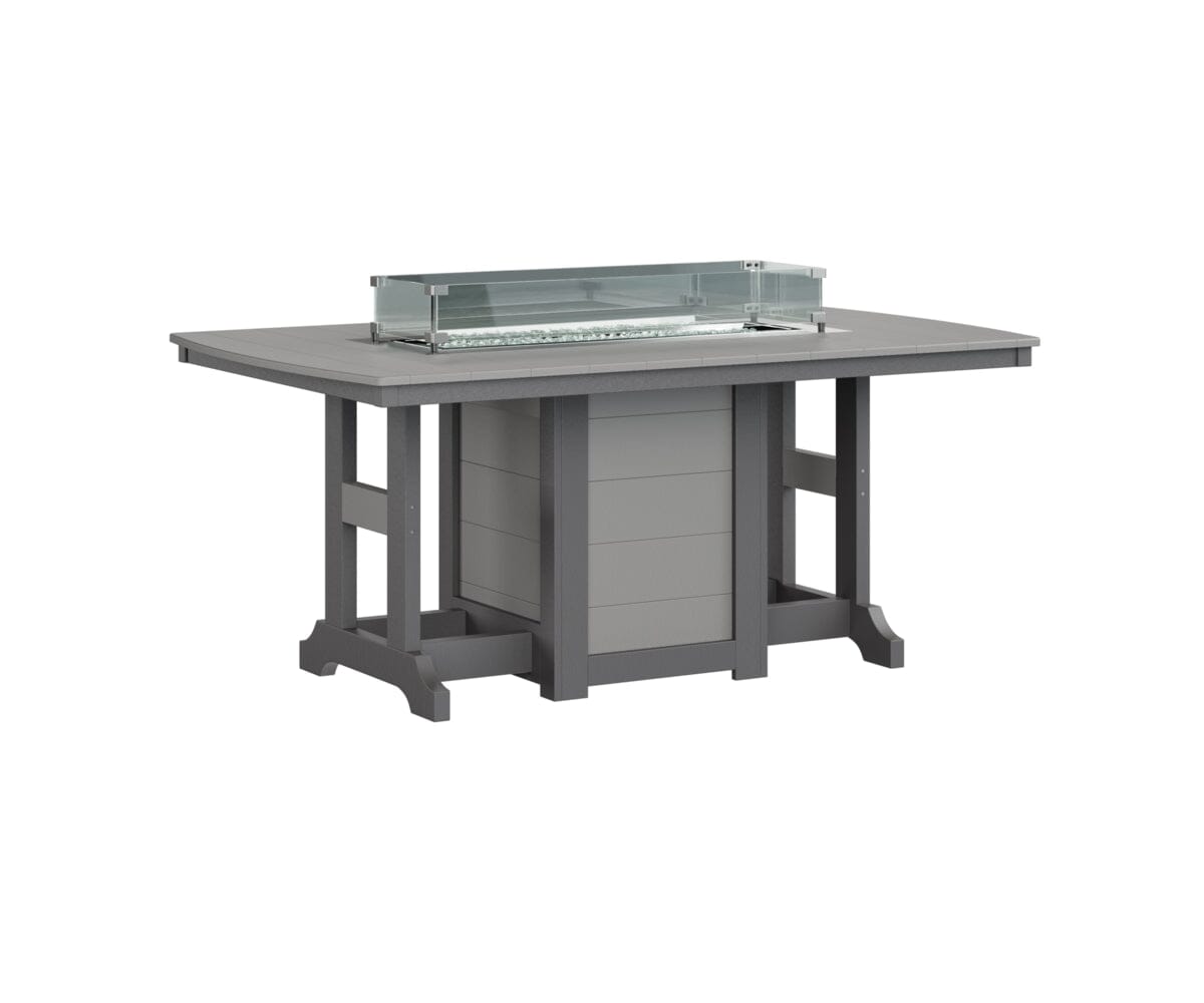 Garden Classic 44X72 Rectangle Dining Fire Table Rockwood Outdoor Furniture Tabletop: Light Gray I Legs: Smoke Gray