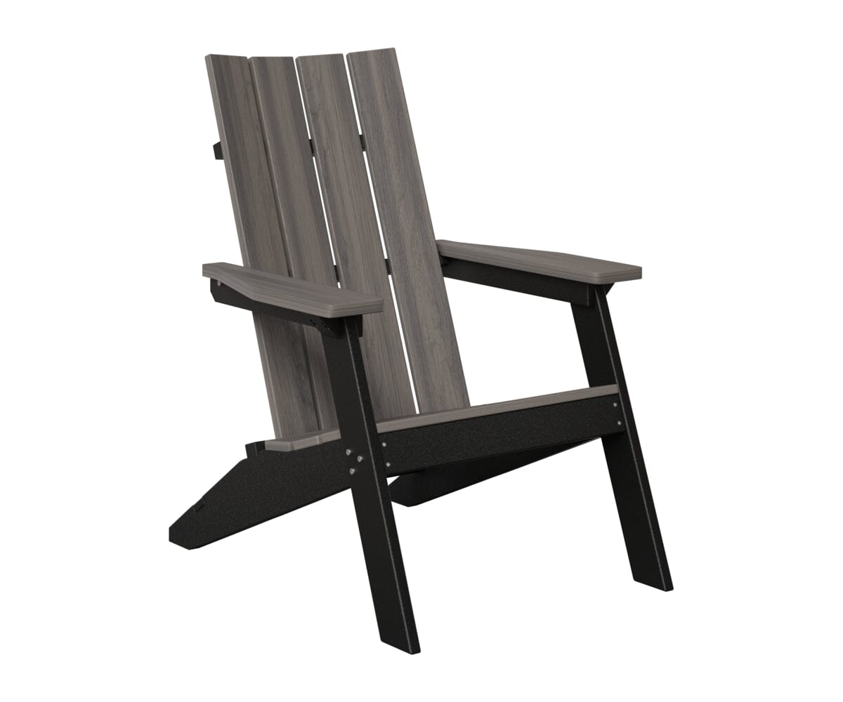 Mayhew Stationary Adirondack Rockwood Outdoor Furniture Back & Seat: Coastal Gray I Frame: Black