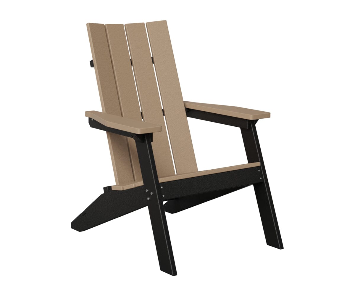 Mayhew Stationary Adirondack Rockwood Outdoor Furniture Back & Seat: Weatherwood I Frame: Black