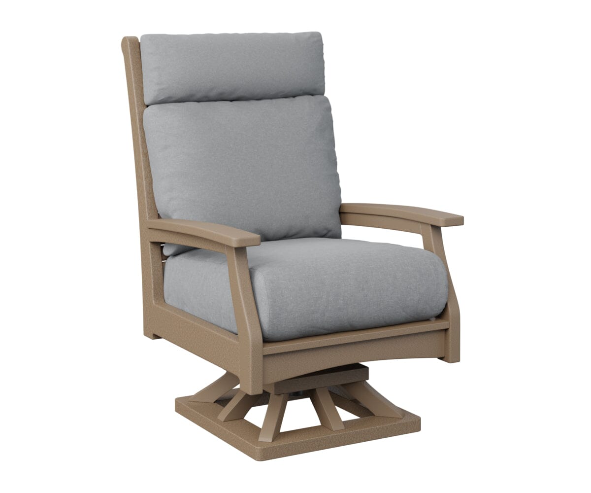 Classic Terrace High Back Swivel Rocker My Store Weatherwood 
