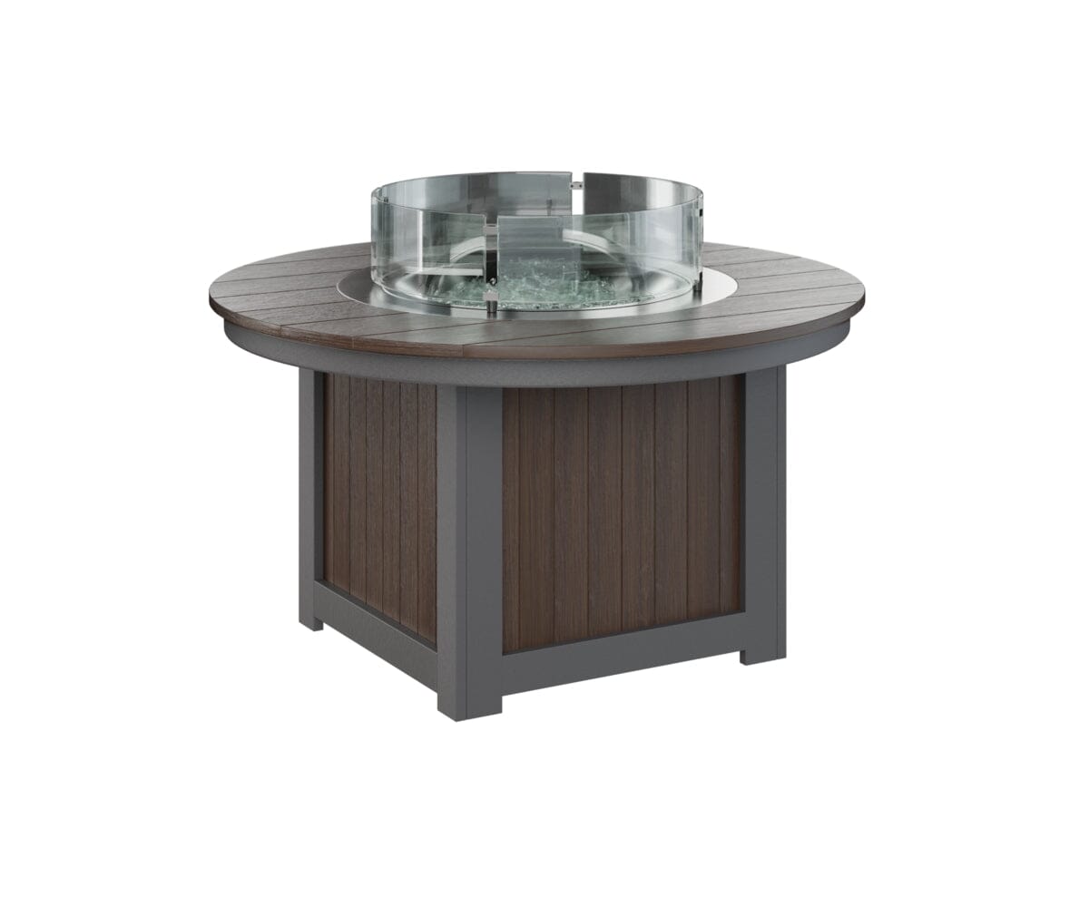 Donoma Round Fire Pit Rockwood Outdoor Furniture Tabletop: Brazilian Walnut I Legs: Smoke Gray 