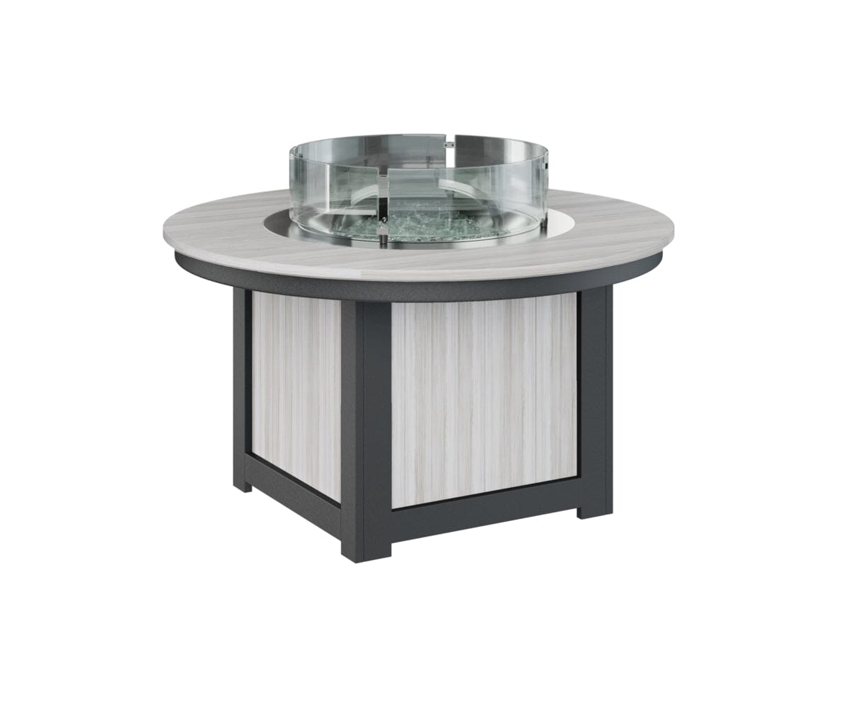 Donoma Round Fire Pit Rockwood Outdoor Furniture Tabletop: Seashell I Legs: Black 
