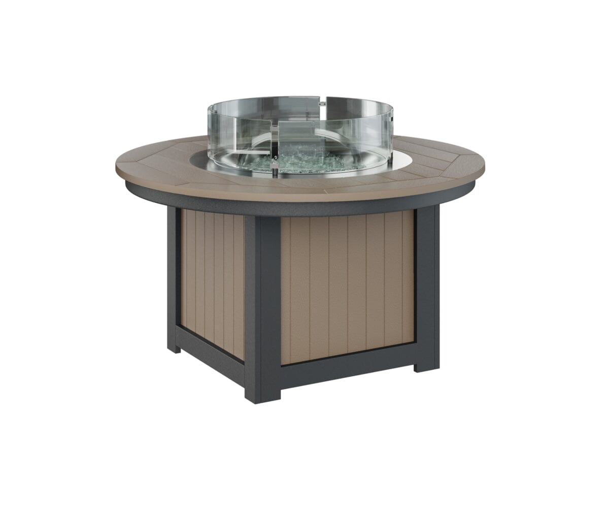 Donoma Round Fire Pit Rockwood Outdoor Furniture Tabletop: Weatherwood I Legs: Black 