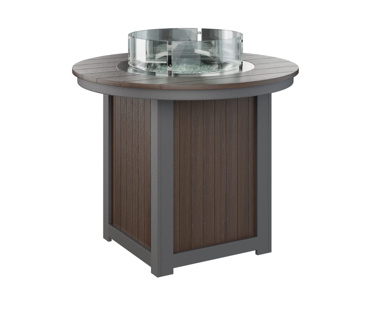 Donoma Counter Fire Table Rockwood Outdoor Furniture Tabletop: Brazilian Walnut I Legs: Smoke Gray 