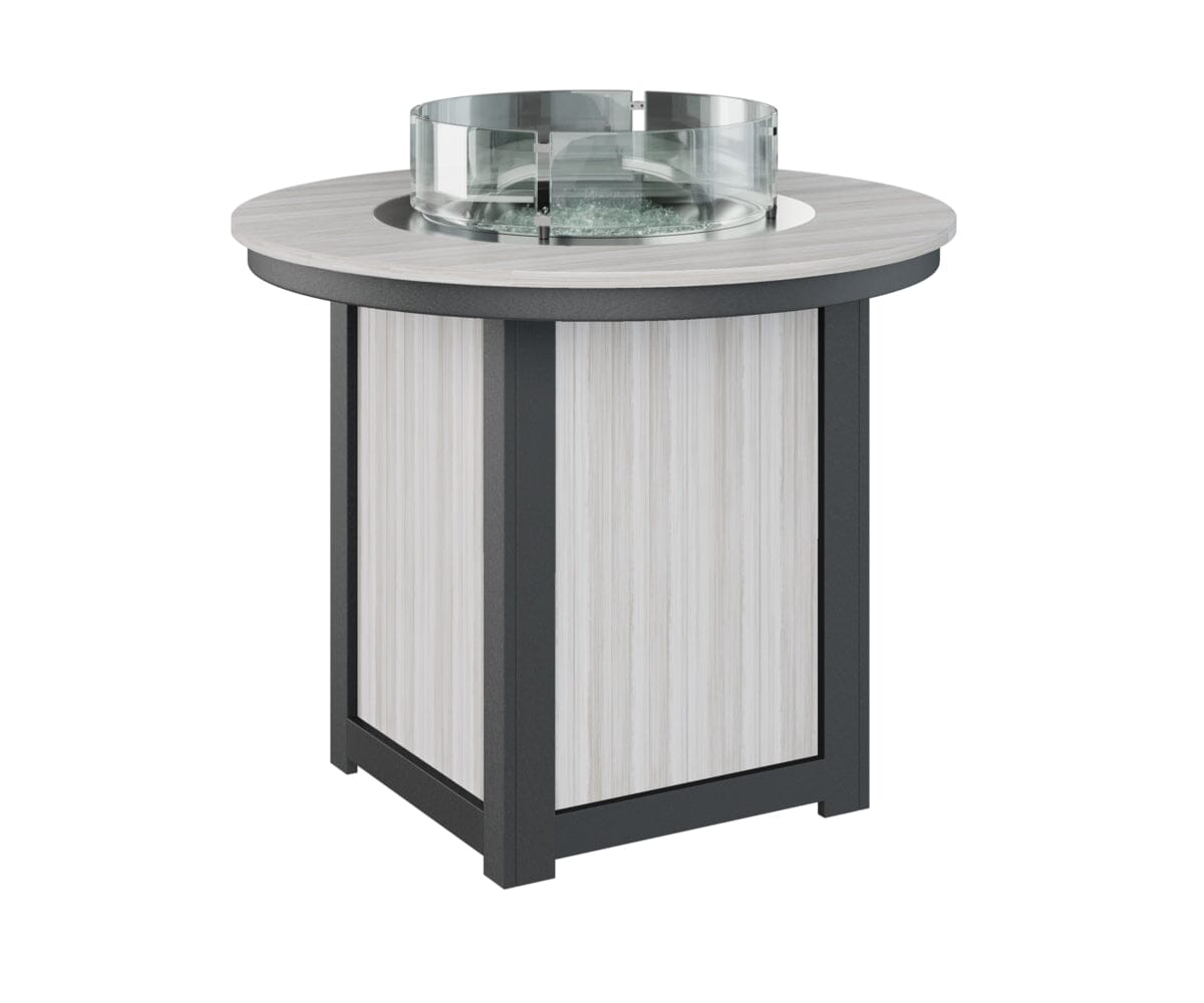 Donoma Counter Fire Table Rockwood Outdoor Furniture Tabletop: Seashell I Legs: Black 