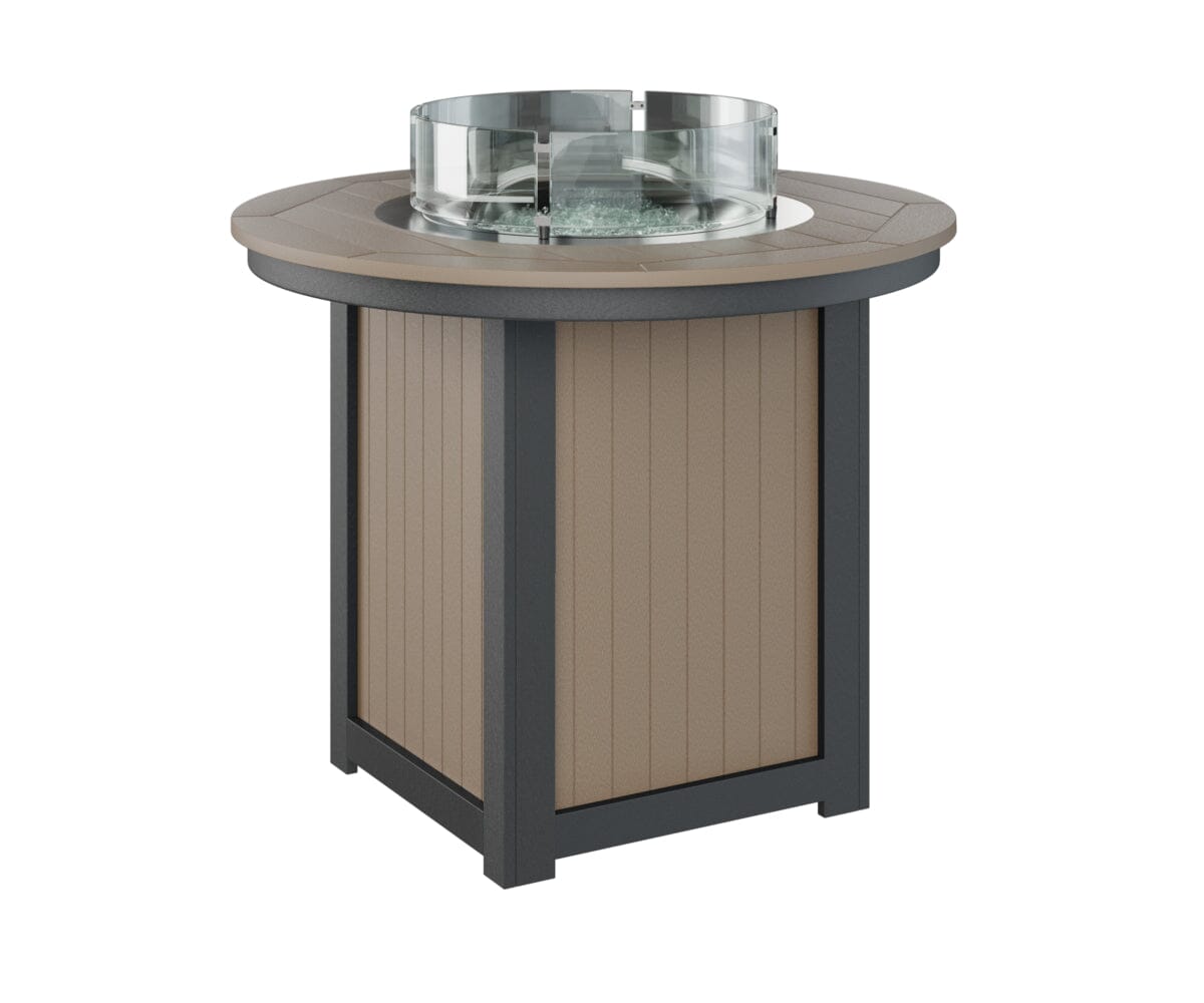 Donoma Counter Fire Table Rockwood Outdoor Furniture Tabletop: Weatherwood I Legs: Black 