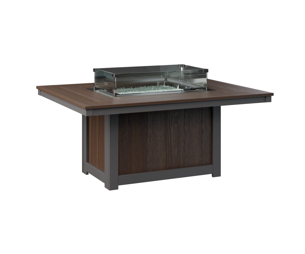 Donoma Rectangular Fire Pit Rockwood Outdoor Furniture Tabletop: Brazilian Walnut I Legs: Smoke Gray 