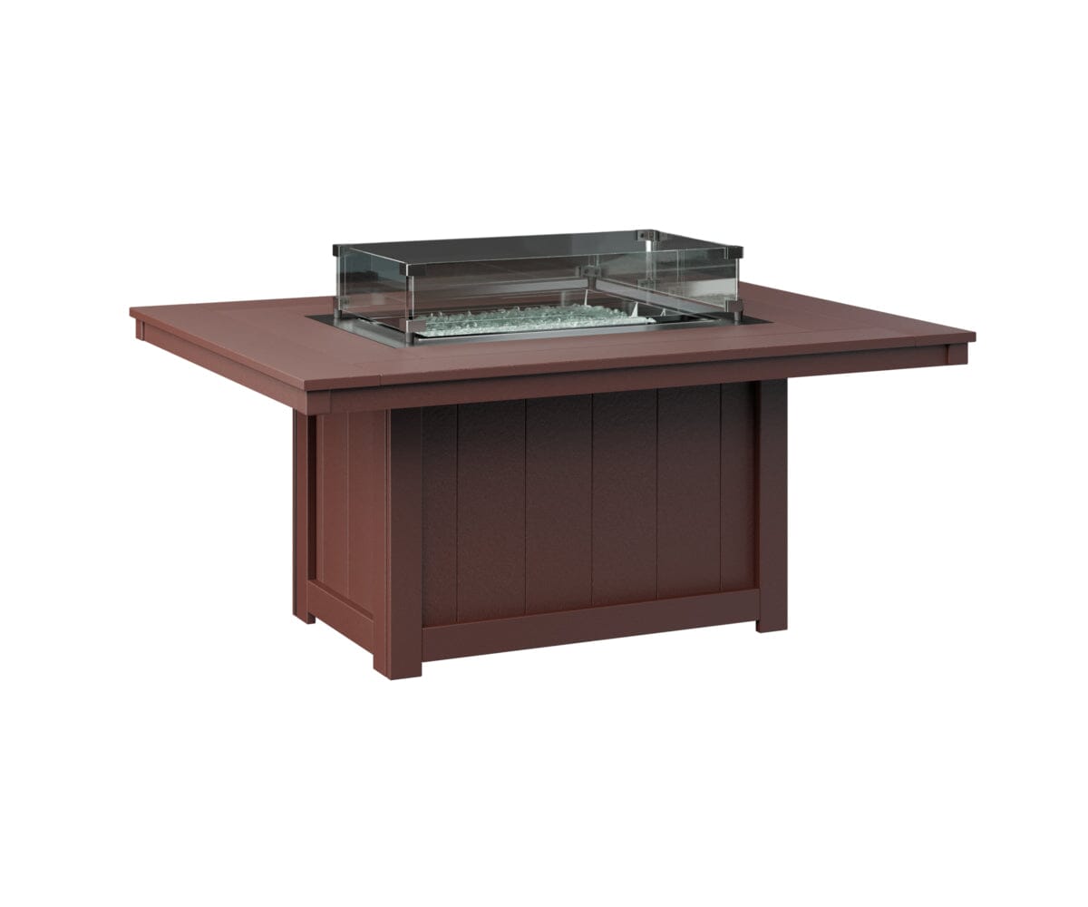 Donoma Rectangular Fire Pit Rockwood Outdoor Furniture Burgundy 
