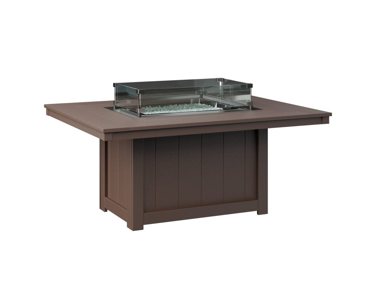 Donoma Rectangular Fire Pit Rockwood Outdoor Furniture Chocolate Brown 
