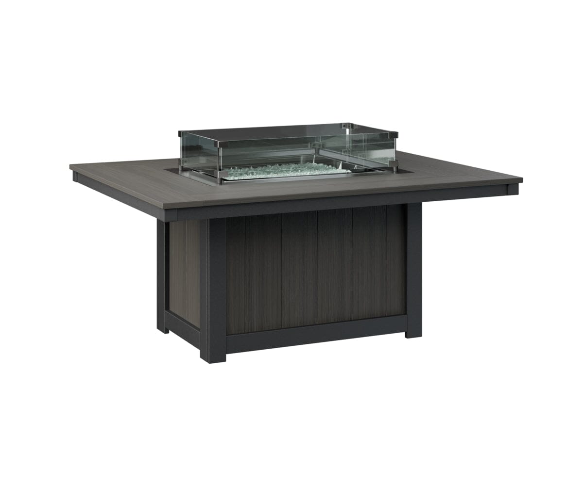 Donoma Rectangular Fire Pit Rockwood Outdoor Furniture Tabletop: Coastal Gray I Legs: Black 