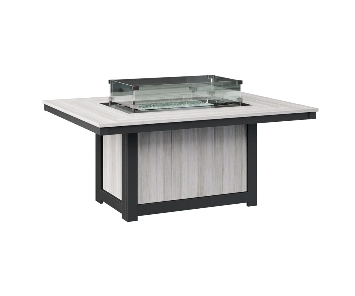 Donoma Rectangular Fire Pit Rockwood Outdoor Furniture Tabletop: Seashell I Legs: Black 