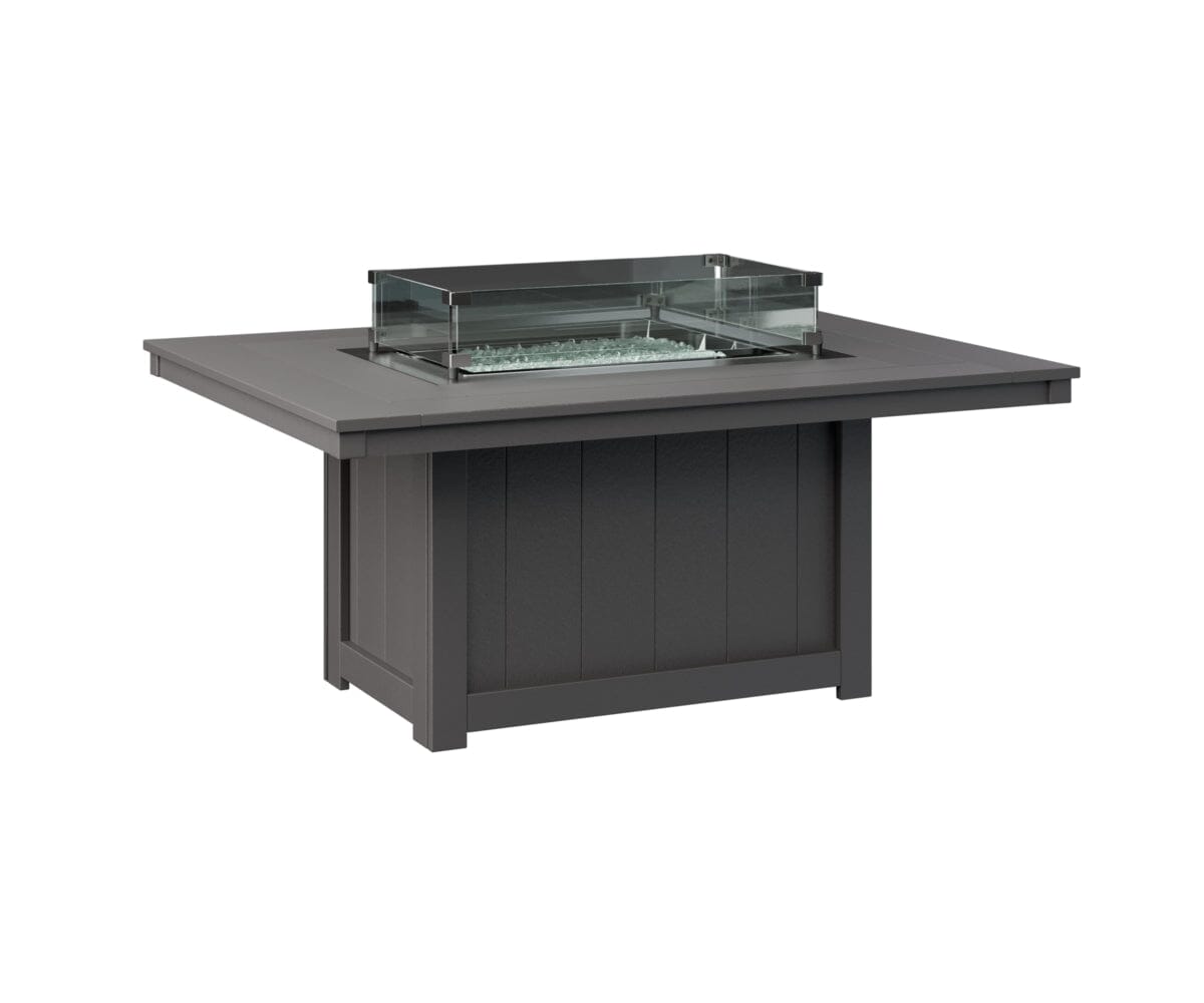 Donoma Rectangular Fire Pit Rockwood Outdoor Furniture Smoke Gray 