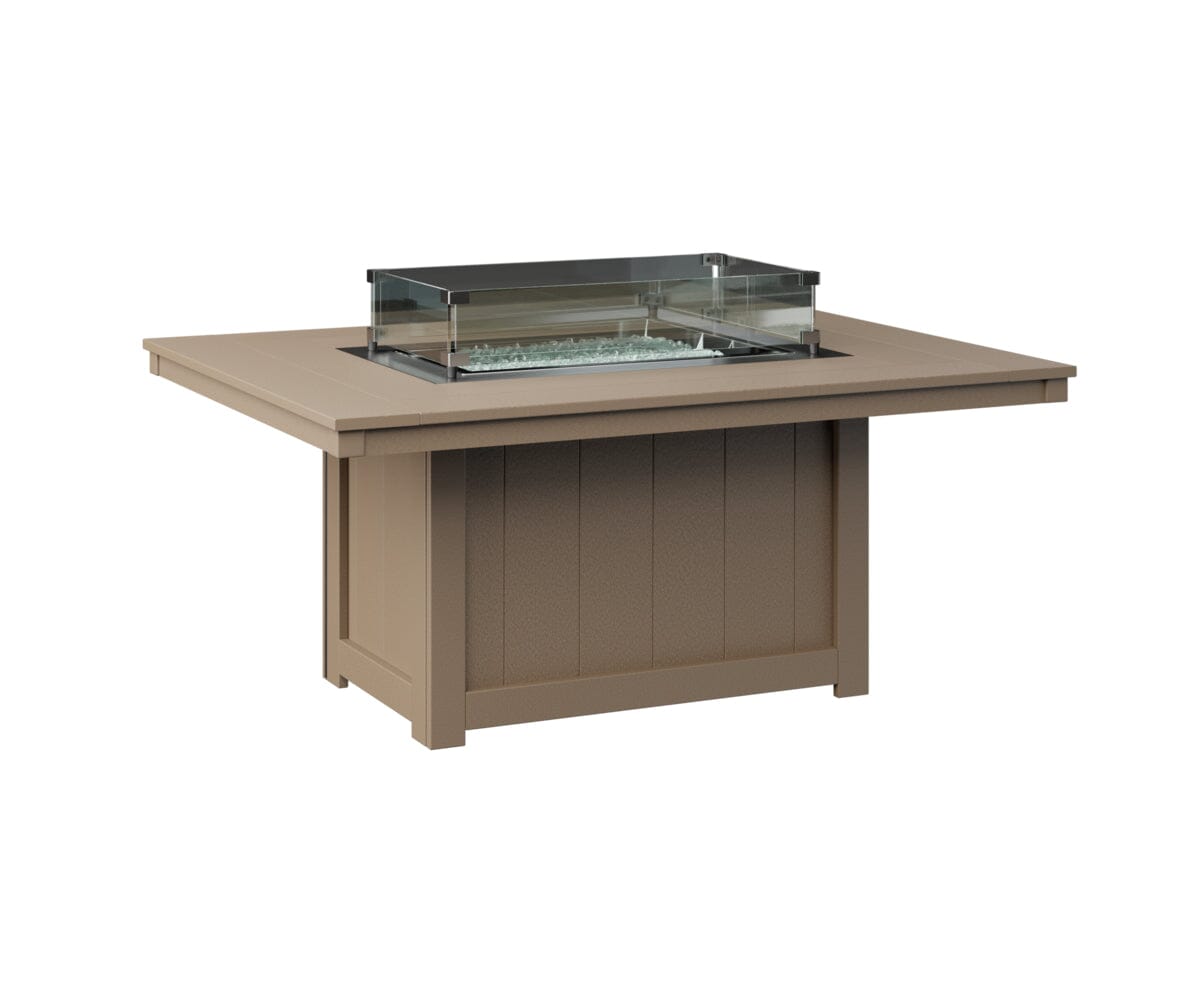 Donoma Rectangular Fire Pit Rockwood Outdoor Furniture Weatherwood 