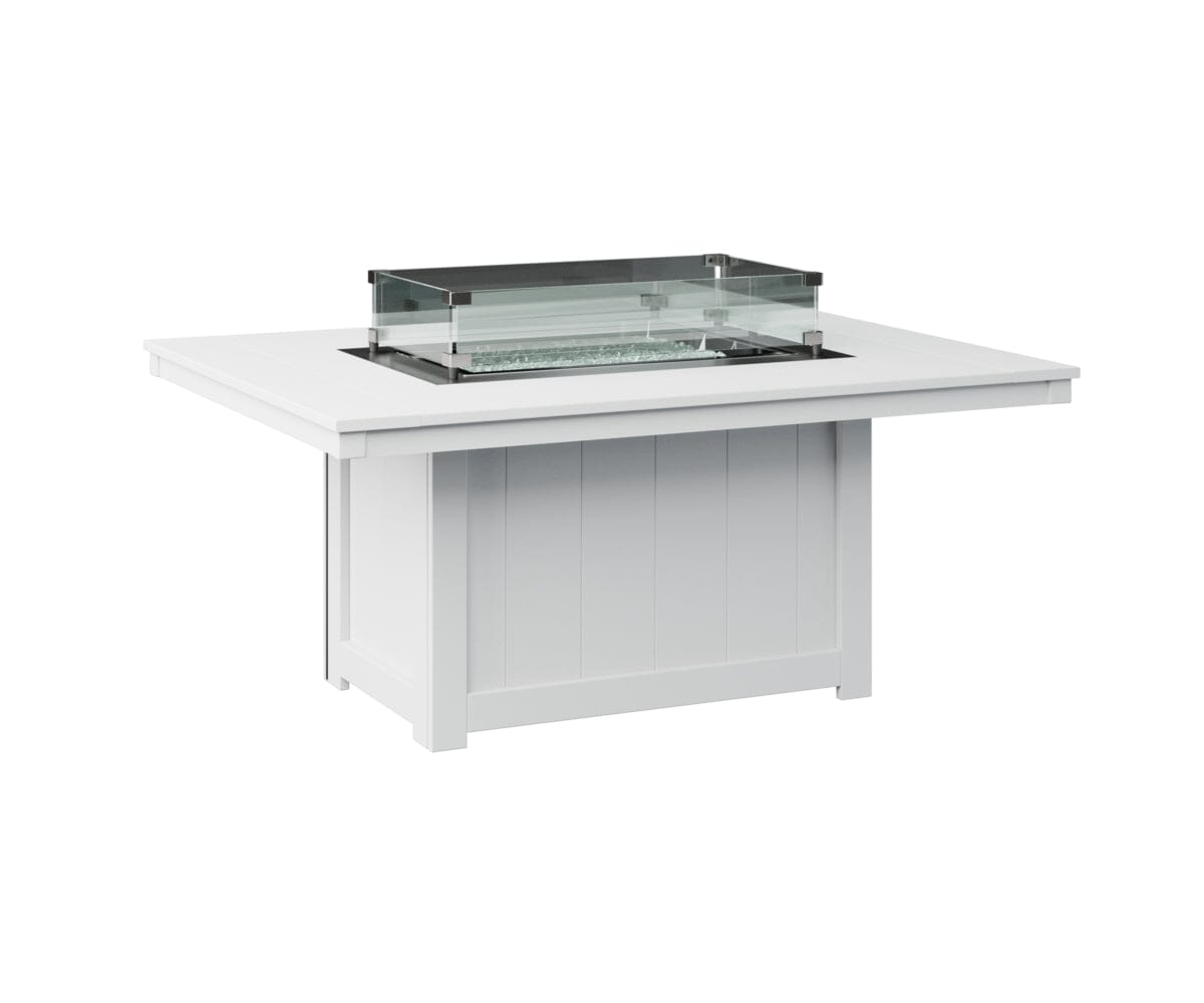 Donoma Rectangular Fire Pit Rockwood Outdoor Furniture White 