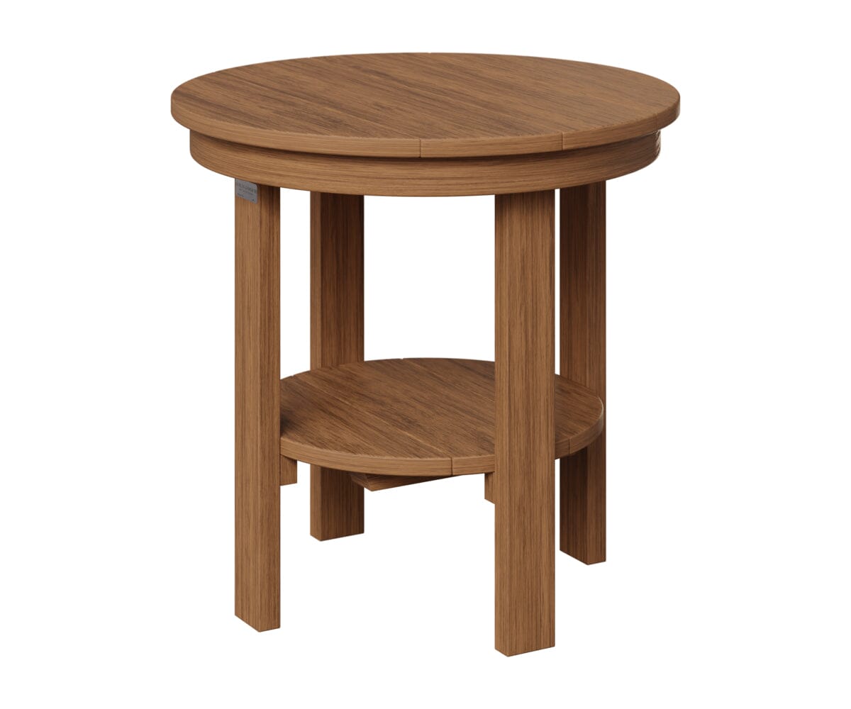 Round End Table Dining Rockwood Outdoor Furniture Natural Finish: Antique Mahogany