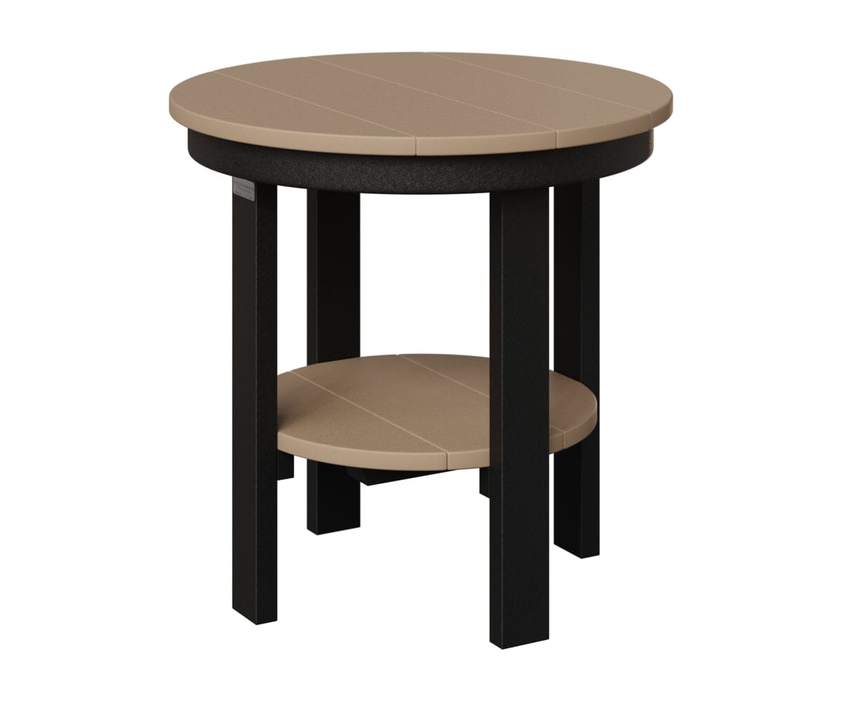Round End Table Dining Rockwood Outdoor Furniture Tabletop: Weatherwood I Legs: Black