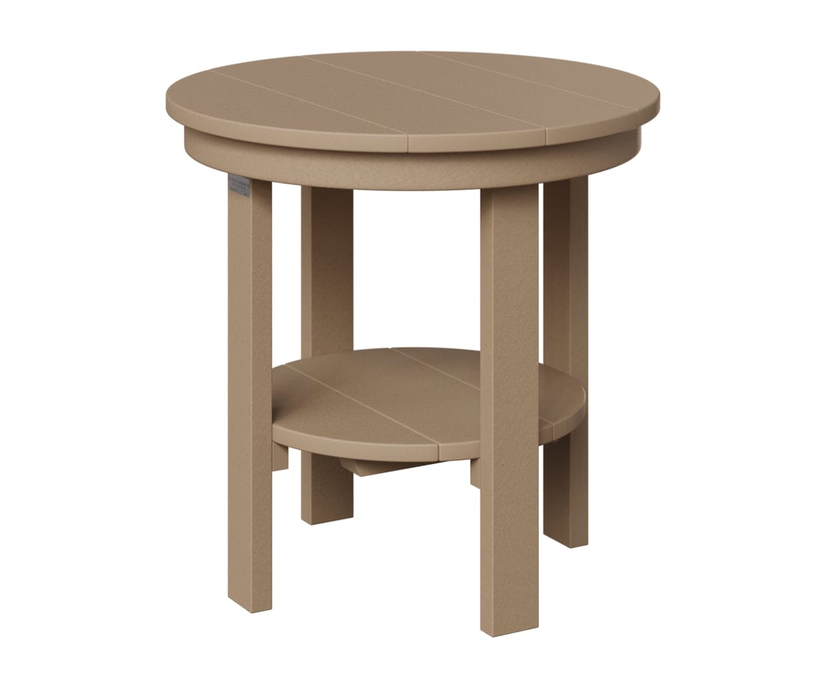 Round End Table Dining Rockwood Outdoor Furniture Weatherwood