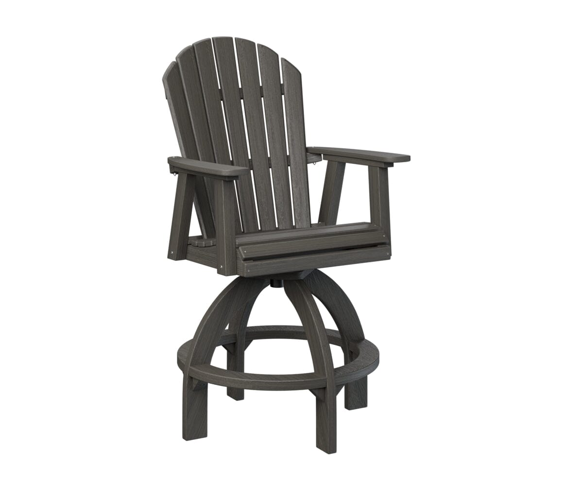 Comfo Back Swivel Bar Chair Rockwood Outdoor Furniture Natural Finish: Coastal Gray 