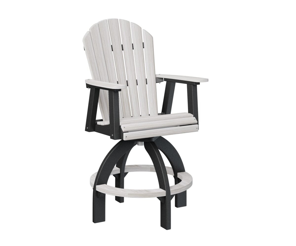 Comfo Back Swivel Bar Chair Rockwood Outdoor Furniture Back & Seat: Seashell I Frame: Black 