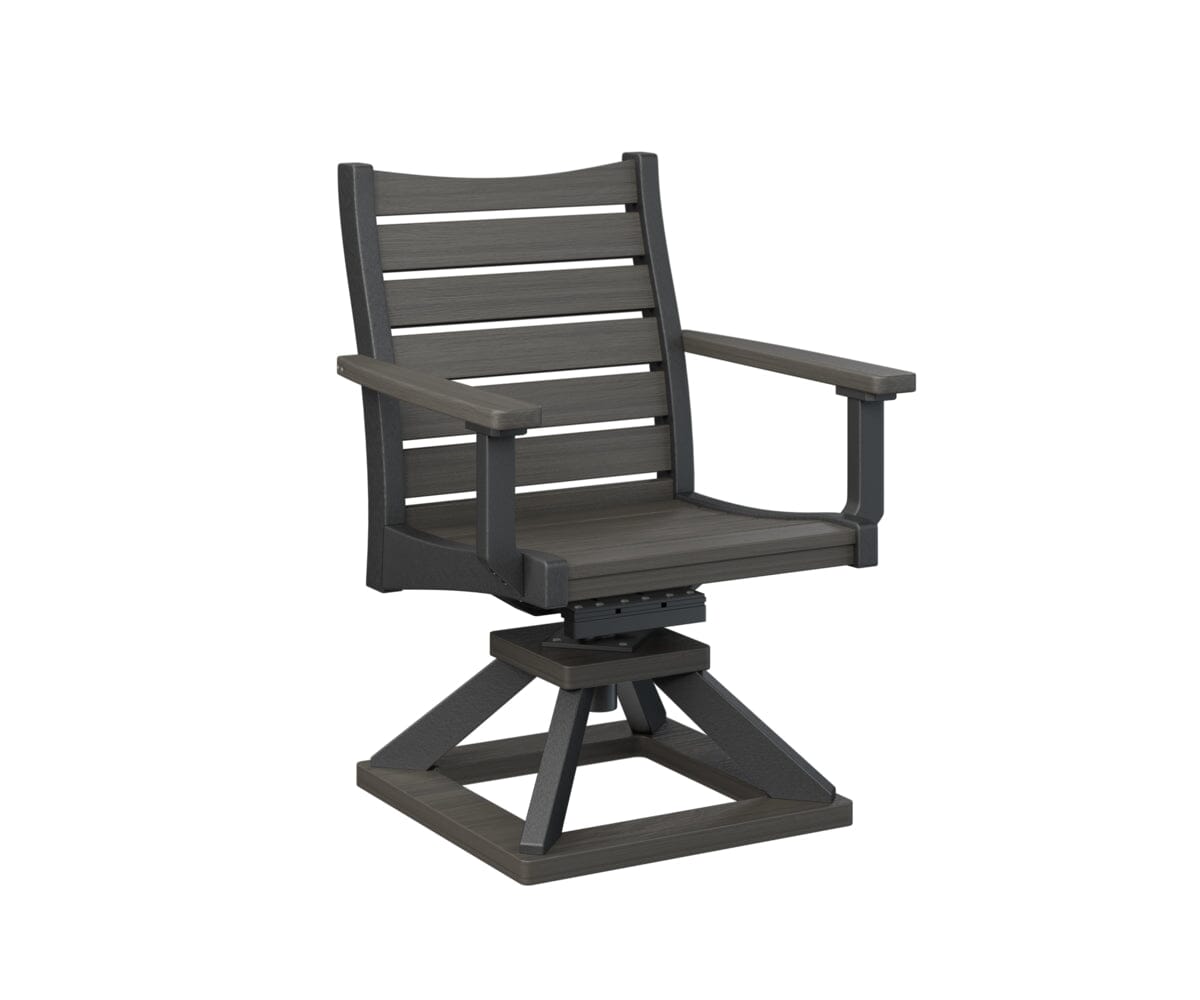 Bristol Swivel Rocker Dining Chair My Store Back & Seat: Coastal Gray I Frame: Black 