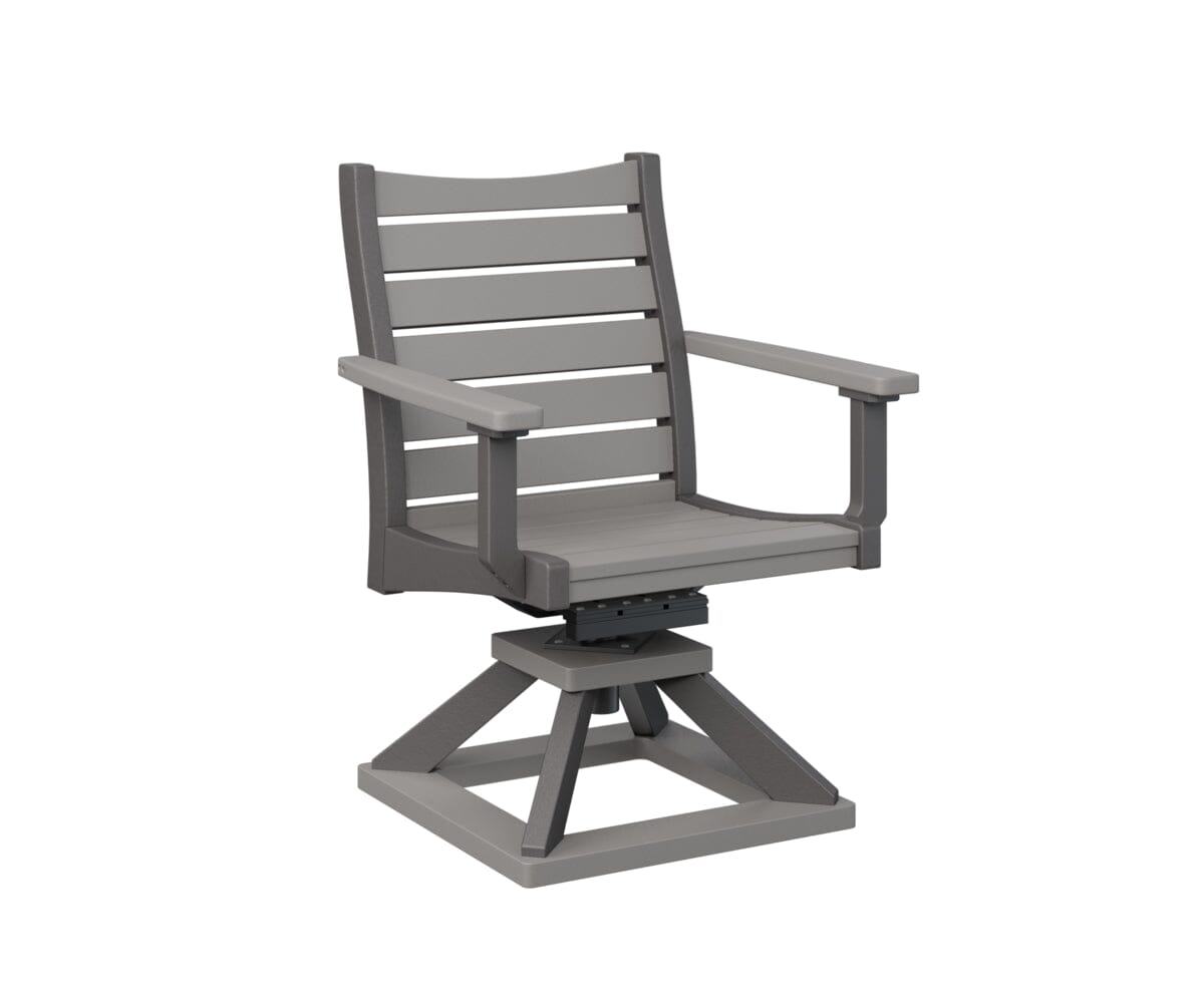 Bristol Swivel Rocker Dining Chair My Store Back & Seat: Light Gray I Frame: Smoke Gray 