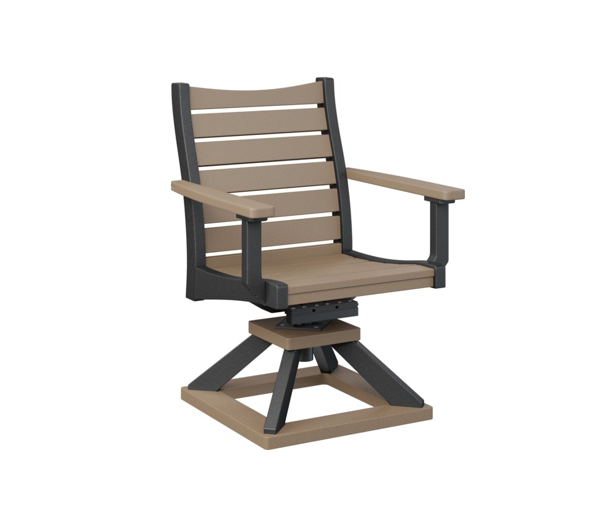 Bristol Swivel Rocker Dining Chair My Store Back & Seat: Weatherwood I Frame: Black 