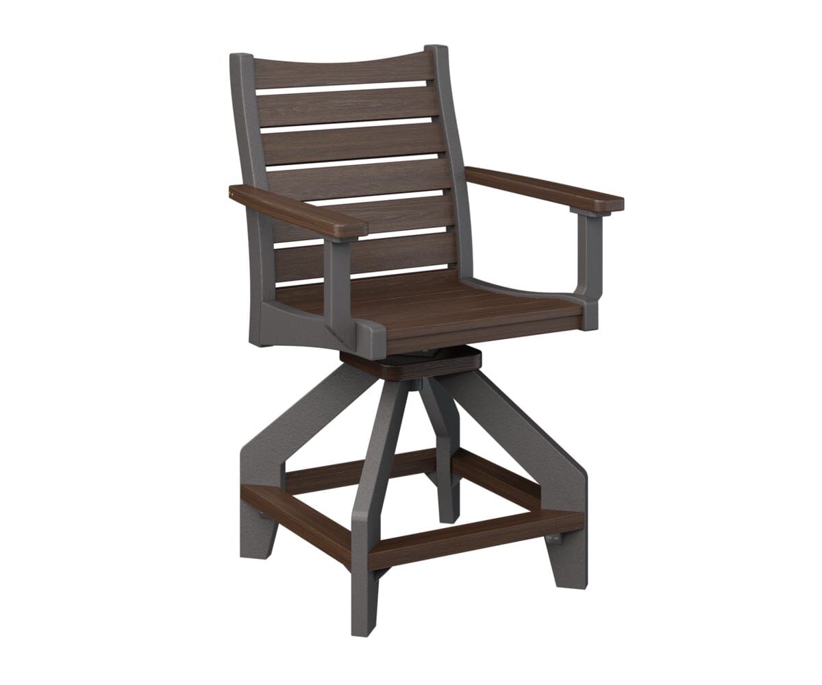 Bristol Swivel Counter Chair My Store Back & Seat: Brazilian Walnut I Frame: Smoke Gray 