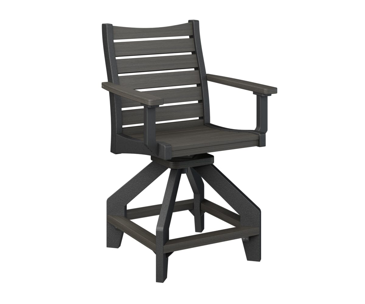 Bristol Swivel Counter Chair My Store Back & Seat: Coastal Gray I Frame: Black 