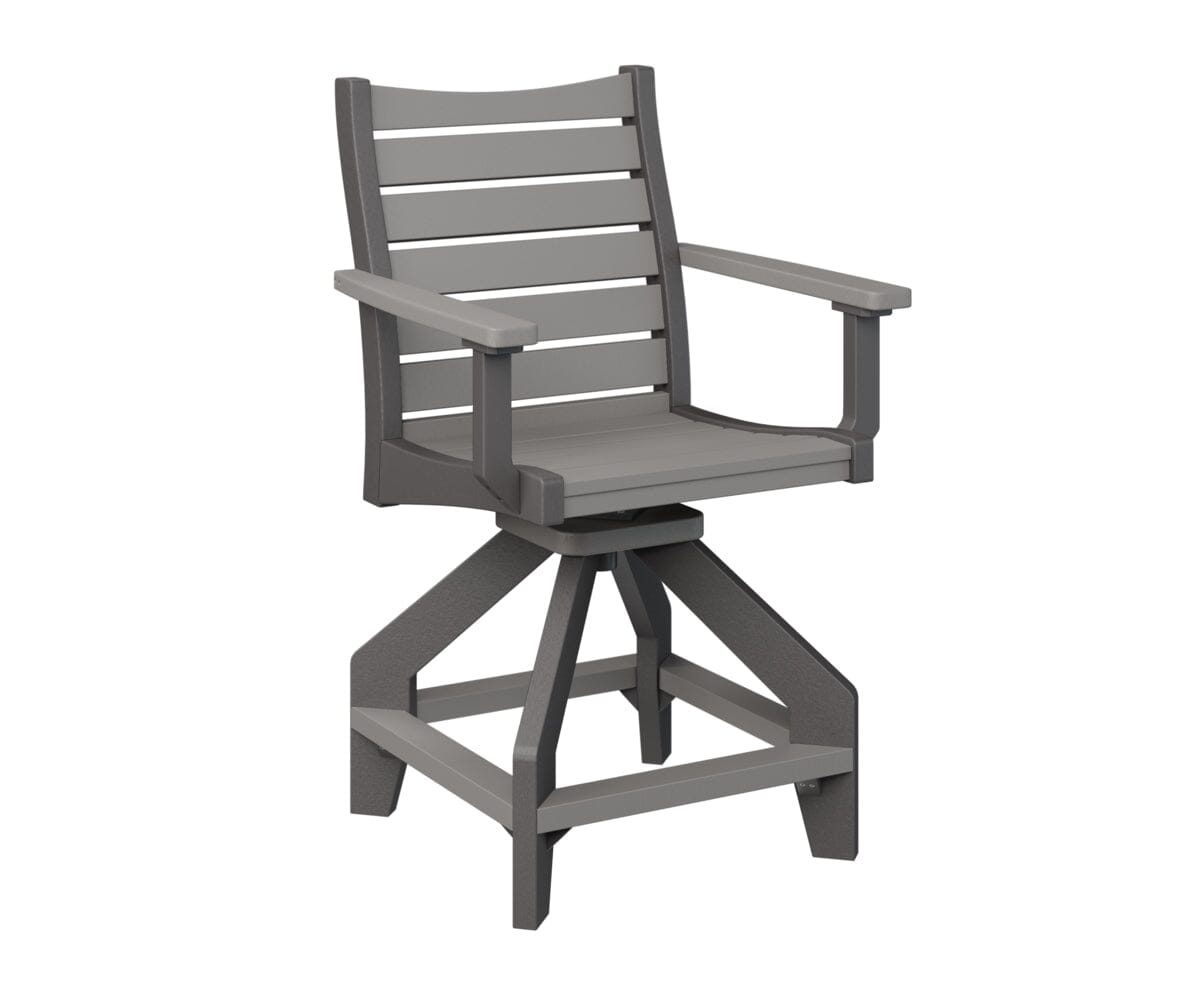 Bristol Swivel Counter Chair My Store Back & Seat: Light Gray I Frame: Smoke Gray 