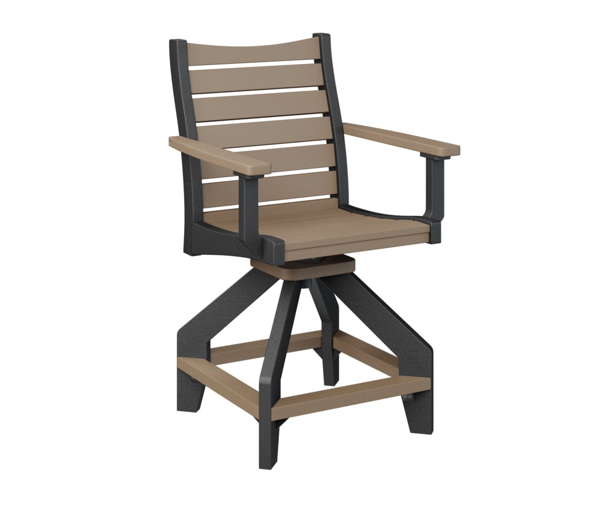 Bristol Swivel Counter Chair My Store Back & Seat: Weatherwood I Frame: Black 