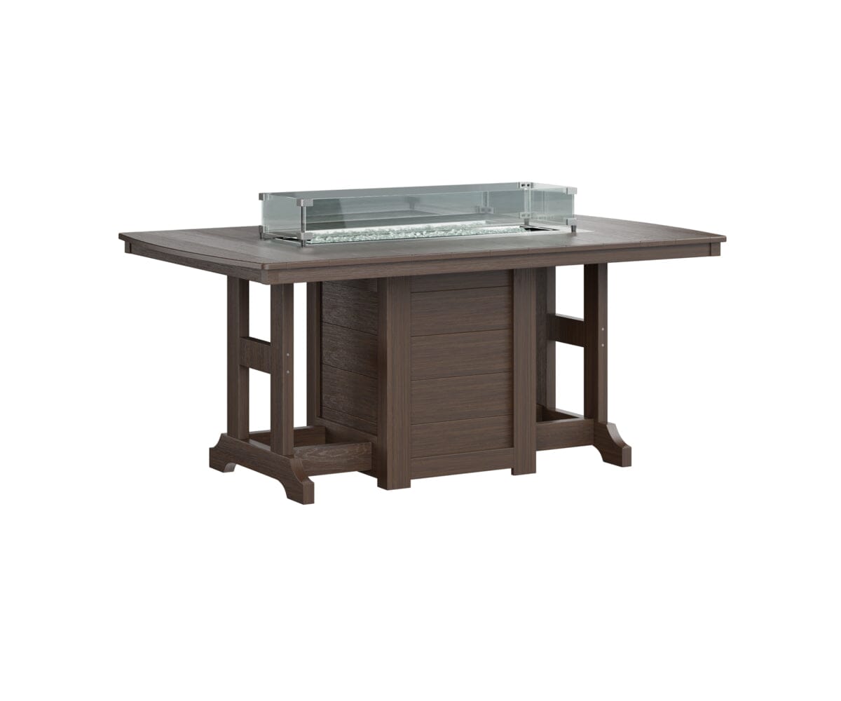 Garden Classic 44X72 Rectangle Dining Fire Table Rockwood Outdoor Furniture Natural Finish: Brazillian Walnut 