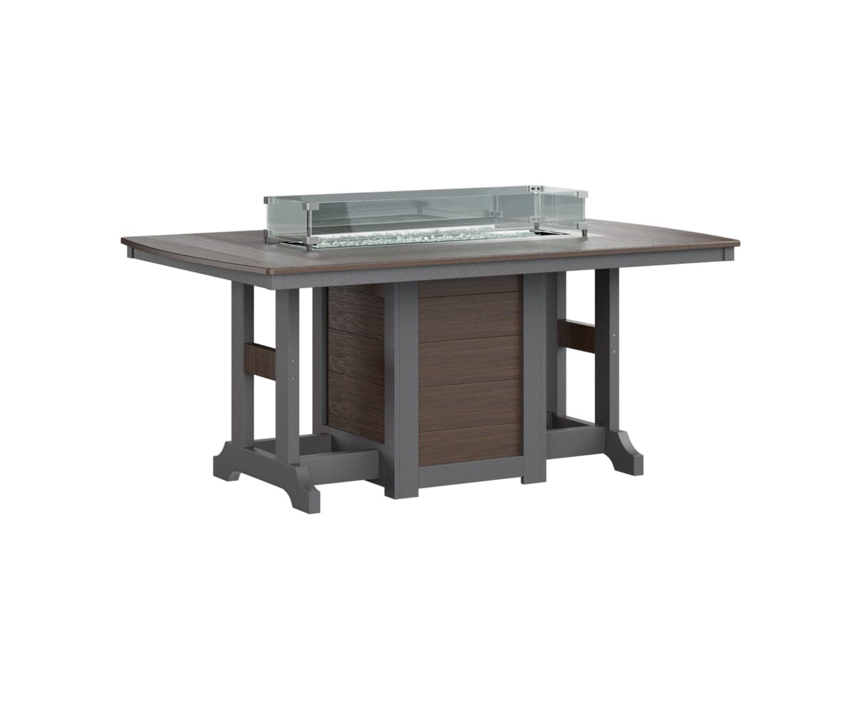 Garden Classic 44X72 Rectangle Dining Fire Table Rockwood Outdoor Furniture Tabletop: Brazilian Walnut I Legs: Smoke Gray 