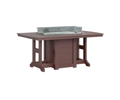 Garden Classic 44X72 Rectangle Dining Fire Table Rockwood Outdoor Furniture Burgundy 