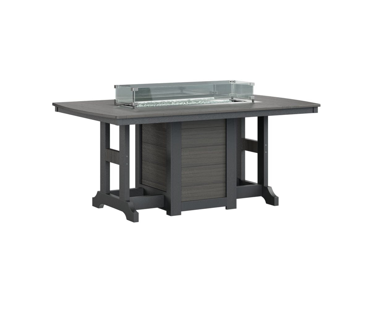 Garden Classic 44X72 Rectangle Dining Fire Table Rockwood Outdoor Furniture Tabletop: Coastal Gray I Legs: Black 