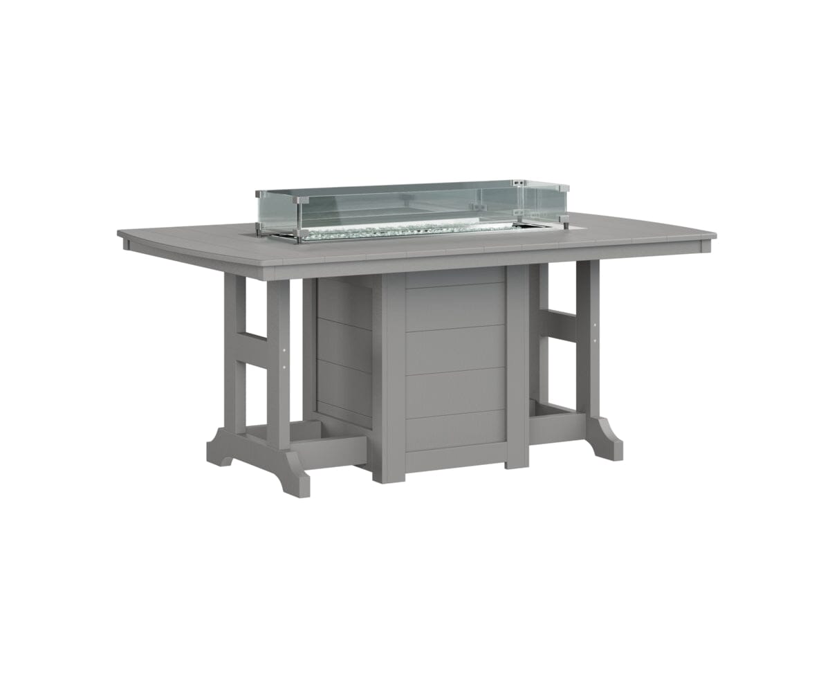 Garden Classic 44X72 Rectangle Dining Fire Table Rockwood Outdoor Furniture Light Gray 