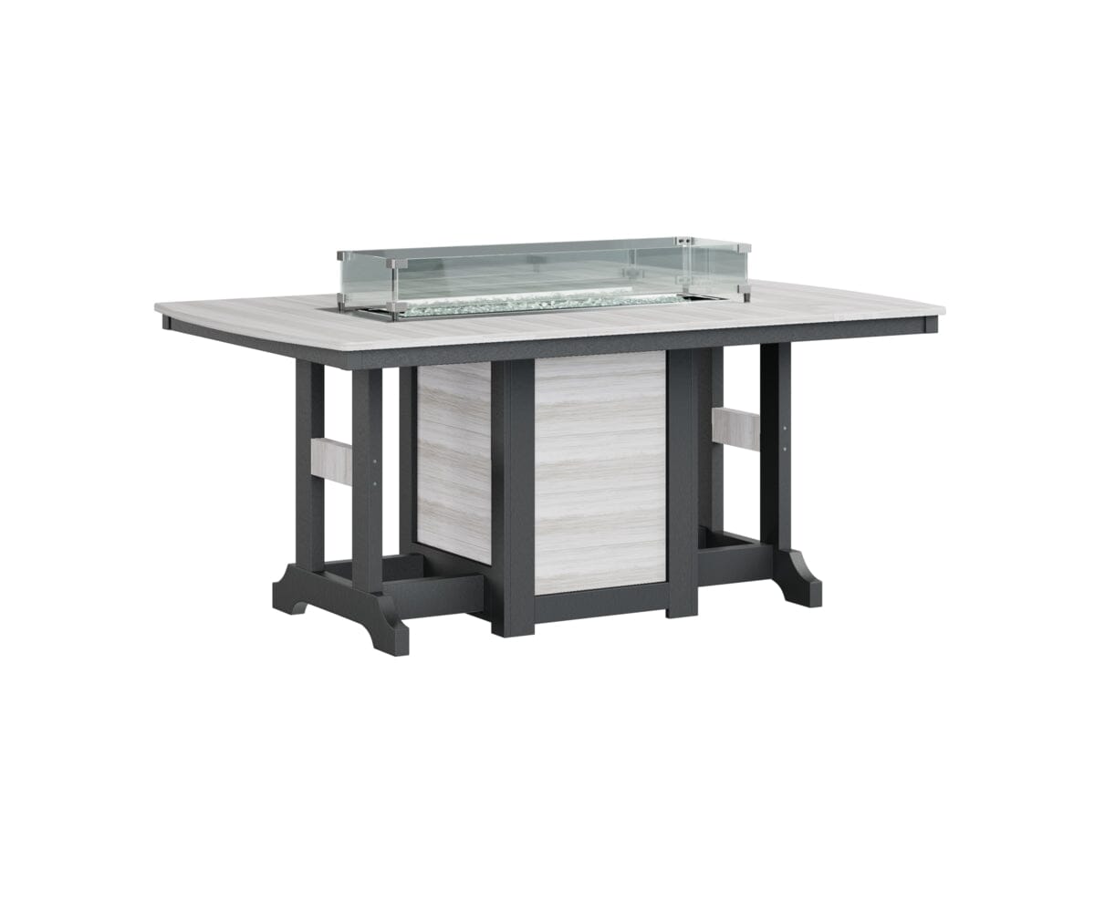 Garden Classic 44X72 Rectangle Dining Fire Table Rockwood Outdoor Furniture Tabletop: Seashell I Legs: Black 