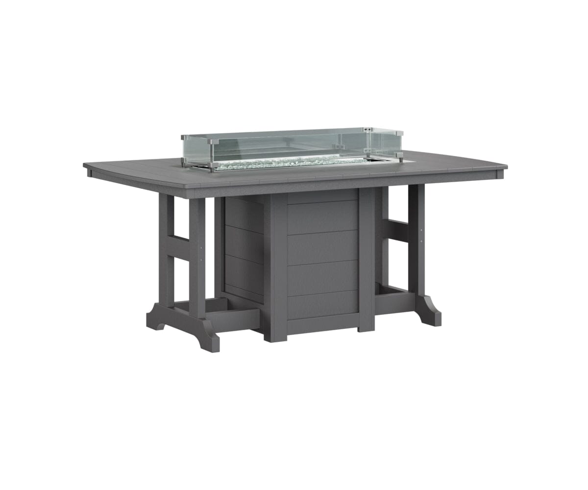 Garden Classic 44X72 Rectangle Dining Fire Table Rockwood Outdoor Furniture Smoke Gray 