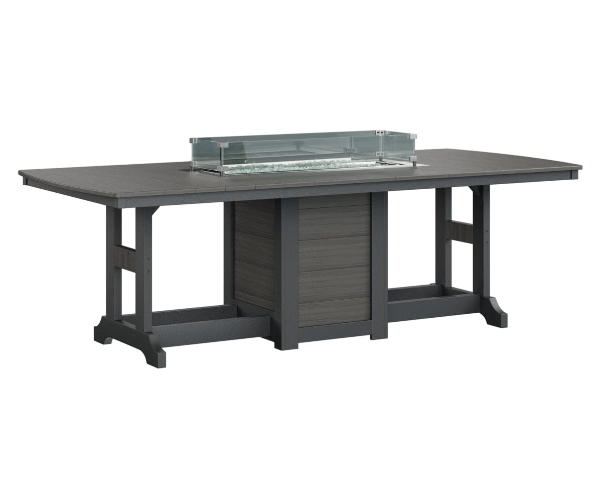 Garden Classic 44x96 Rectangle Dining Fire Table My Store Tabletop: Coastal Gray I Legs: Black 