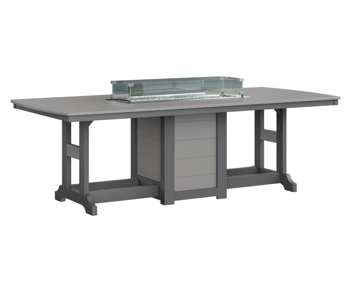 Garden Classic 44x96 Rectangle Dining Fire Table My Store Tabletop: Light Gray I Legs: Smoke Gray 