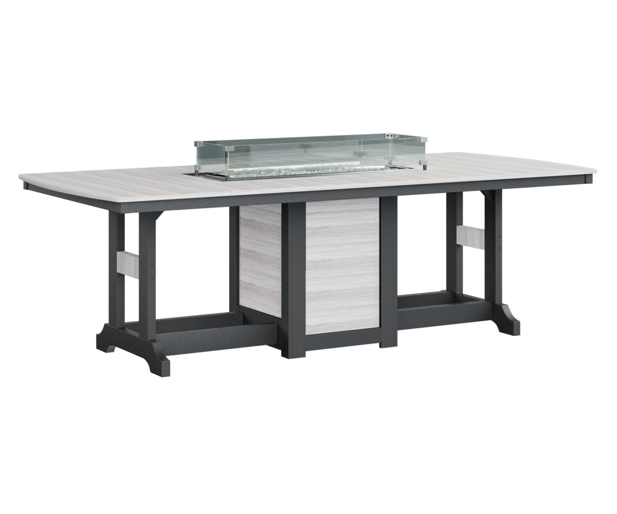 Garden Classic 44x96 Rectangle Dining Fire Table My Store Tabletop: Seashell I Legs: Black 