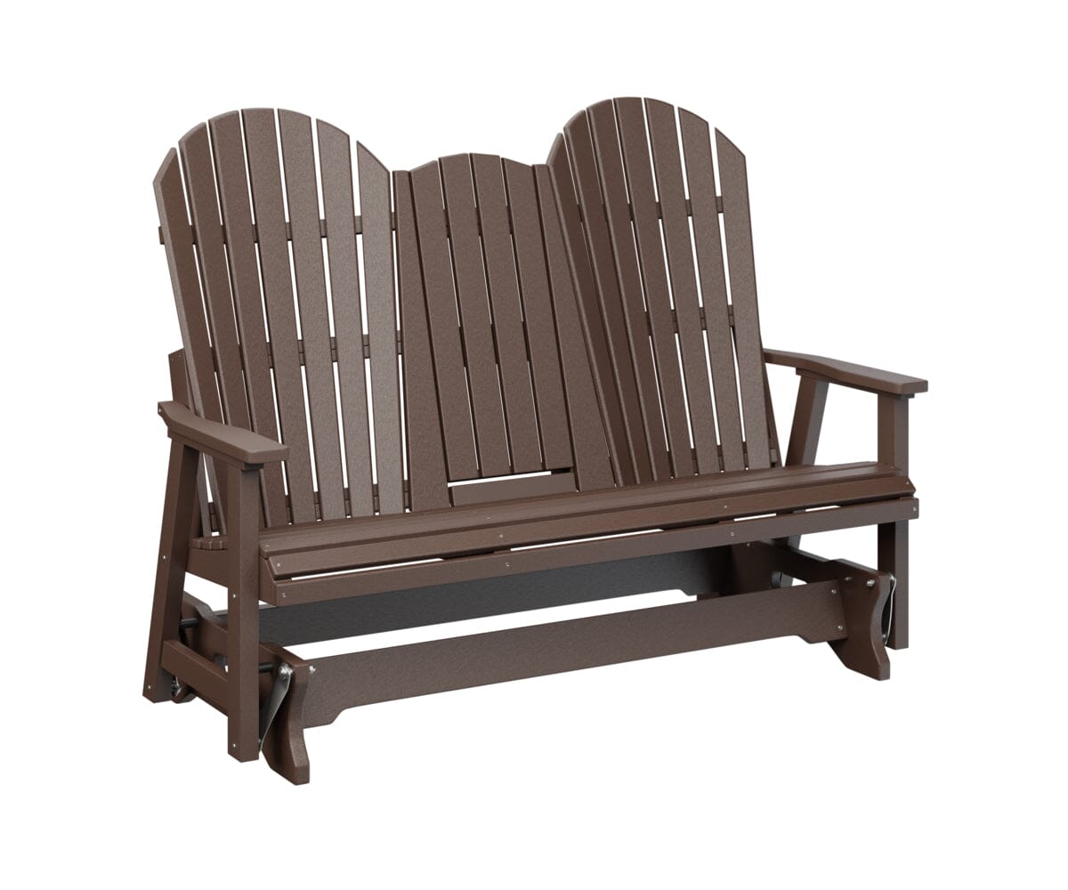 5′ Comfo Back Three Seat Glider with Console Rockwood Outdoor Furniture Chocolate Brown 