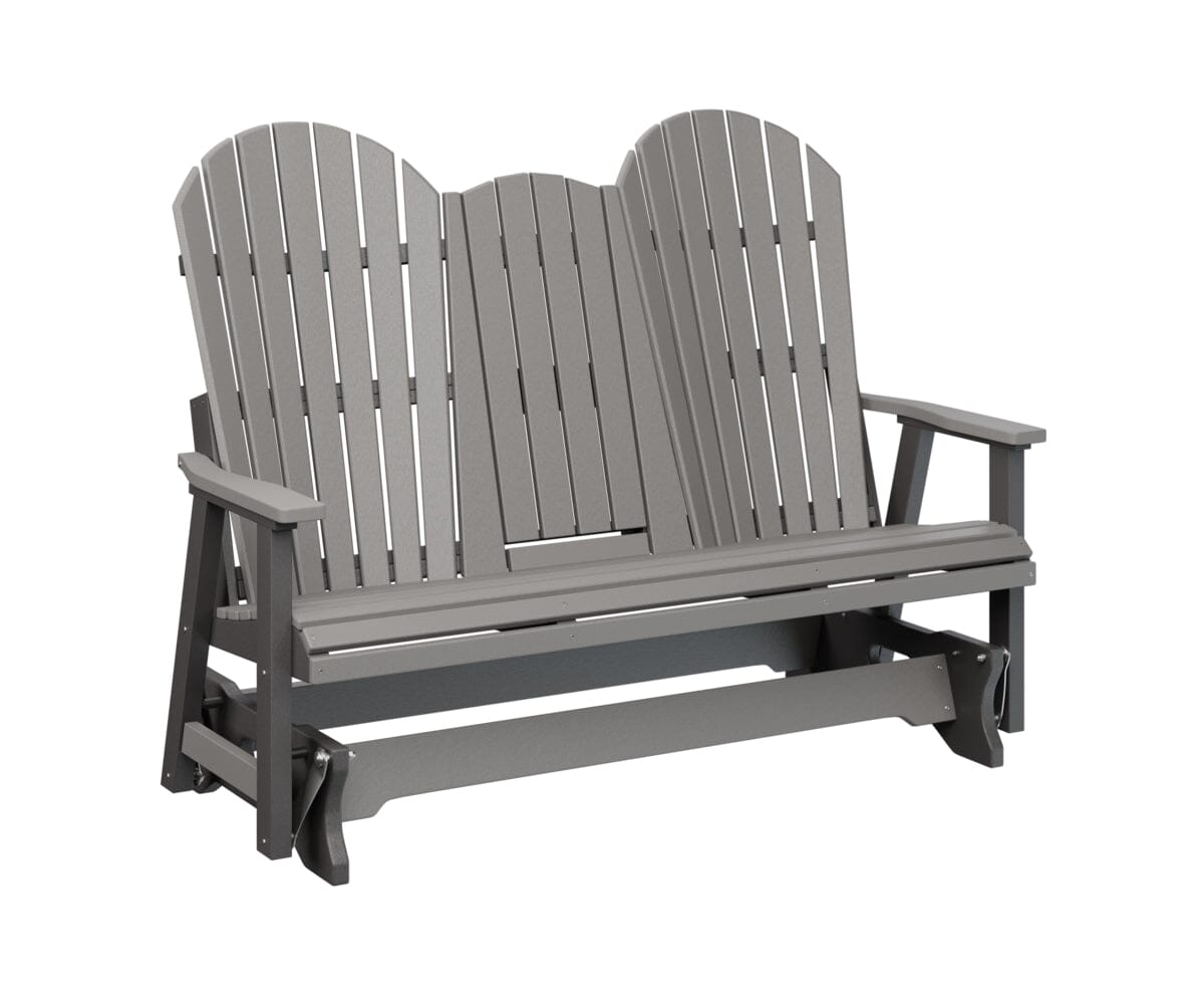 5′ Comfo Back Three Seat Glider with Console Rockwood Outdoor Furniture Back & Seat: Light Gray I Frame: Smoke Gray 