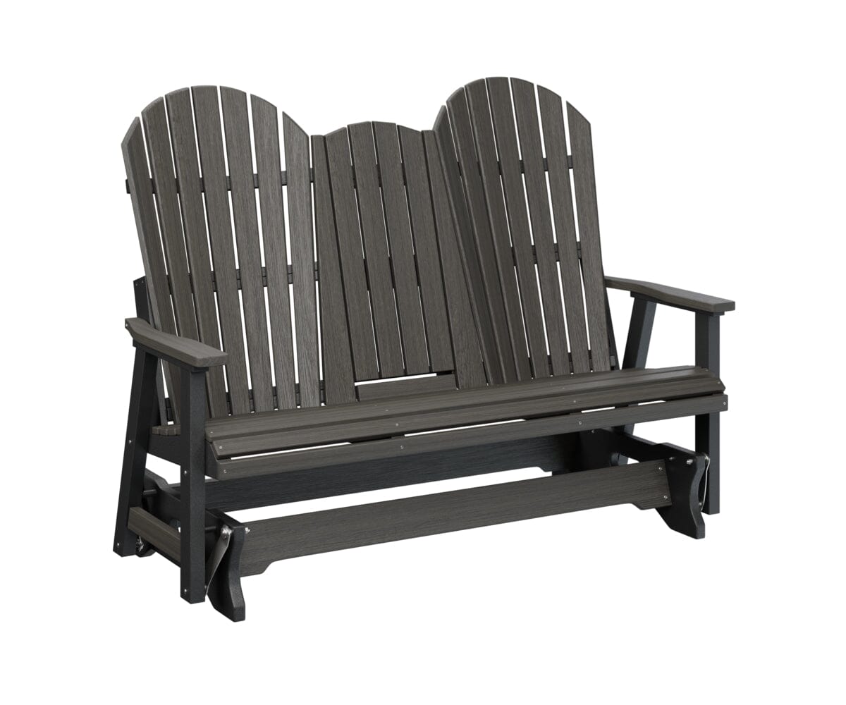 5′ Comfo Back Three Seat Glider with Console Rockwood Outdoor Furniture Back & Seat: Coastal Gray I Frame: Black 