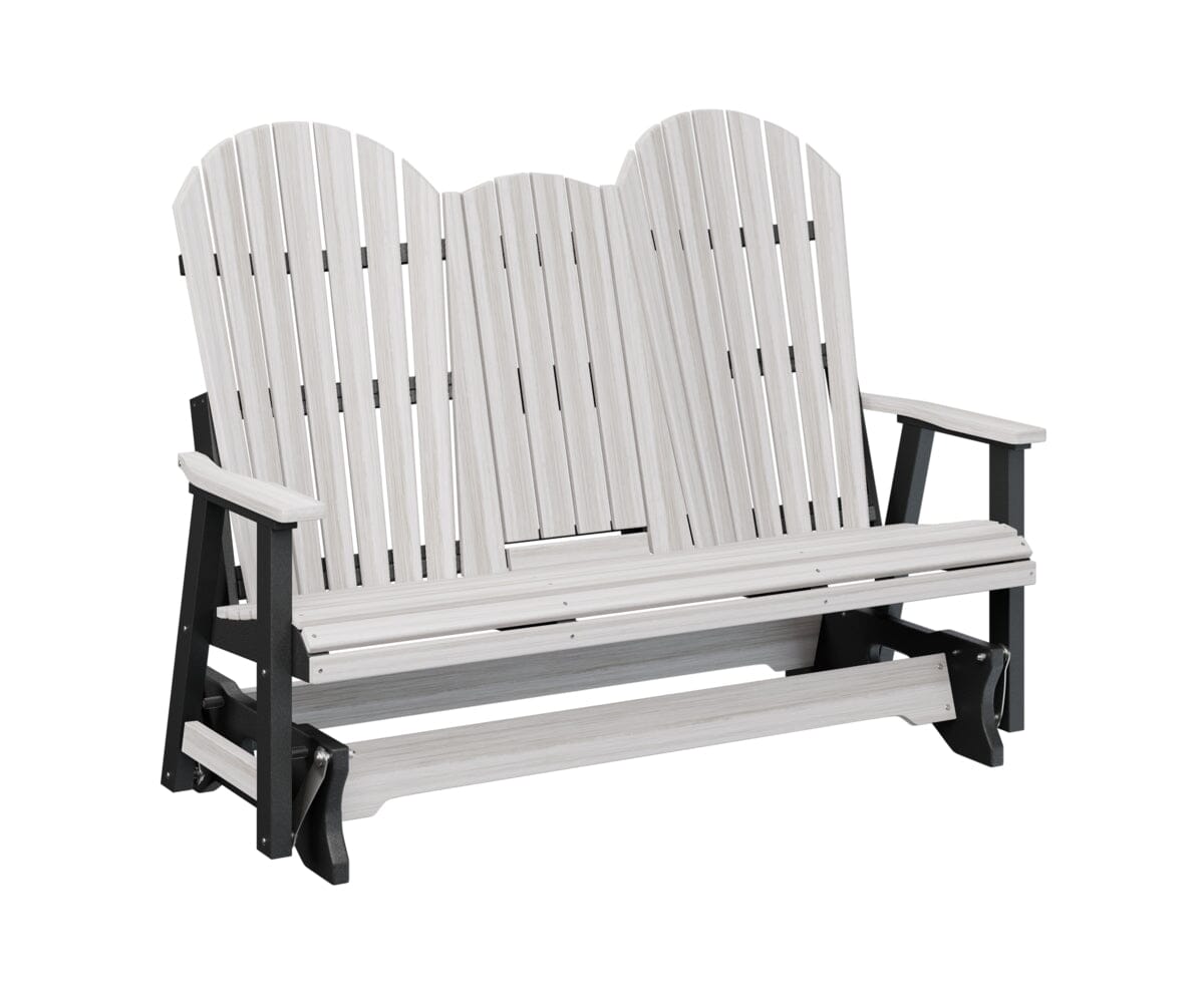 5′ Comfo Back Three Seat Glider with Console Rockwood Outdoor Furniture Back & Seat: Seashell I Frame: Black 