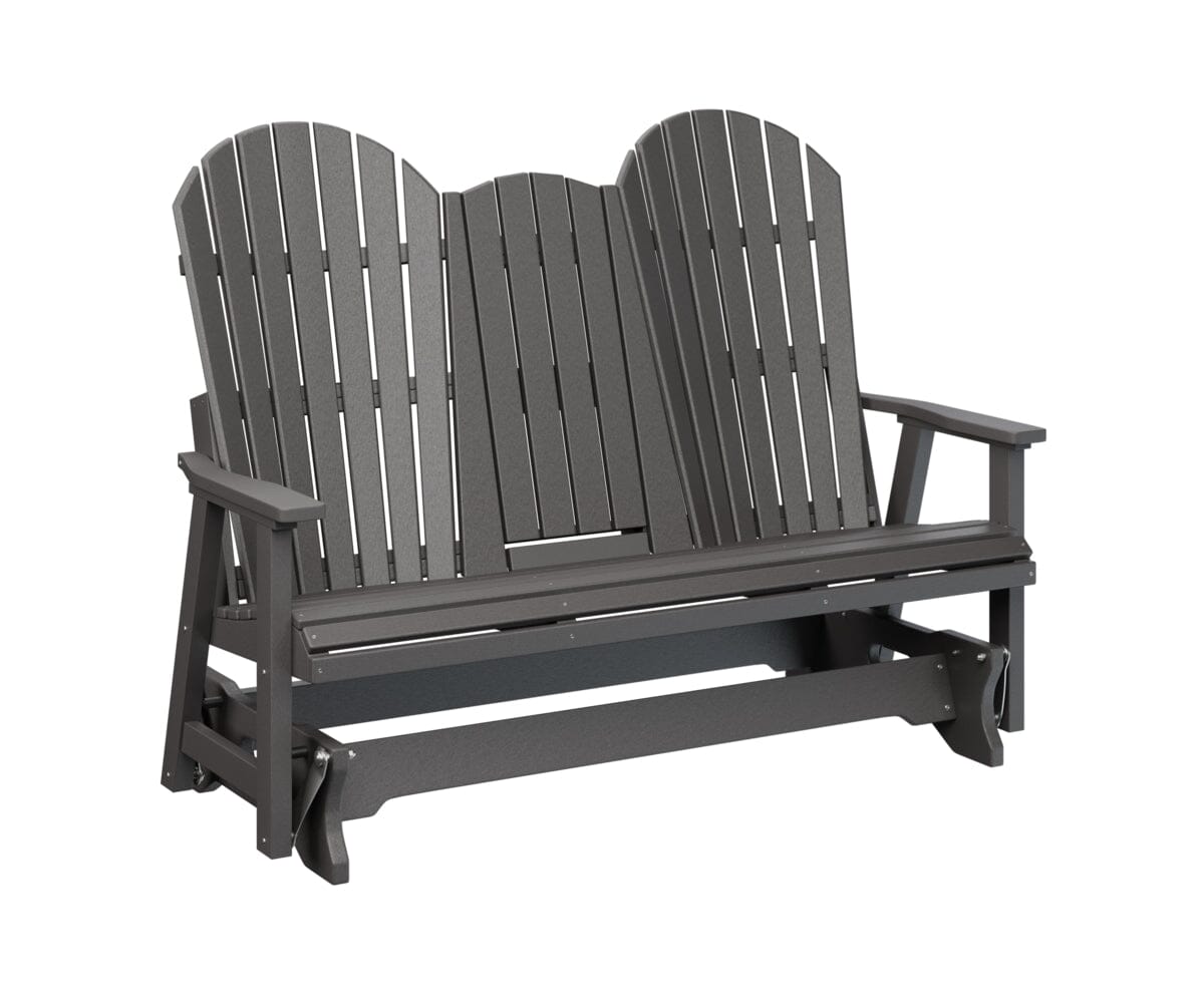 5′ Comfo Back Three Seat Glider with Console Rockwood Outdoor Furniture Smoke Gray 
