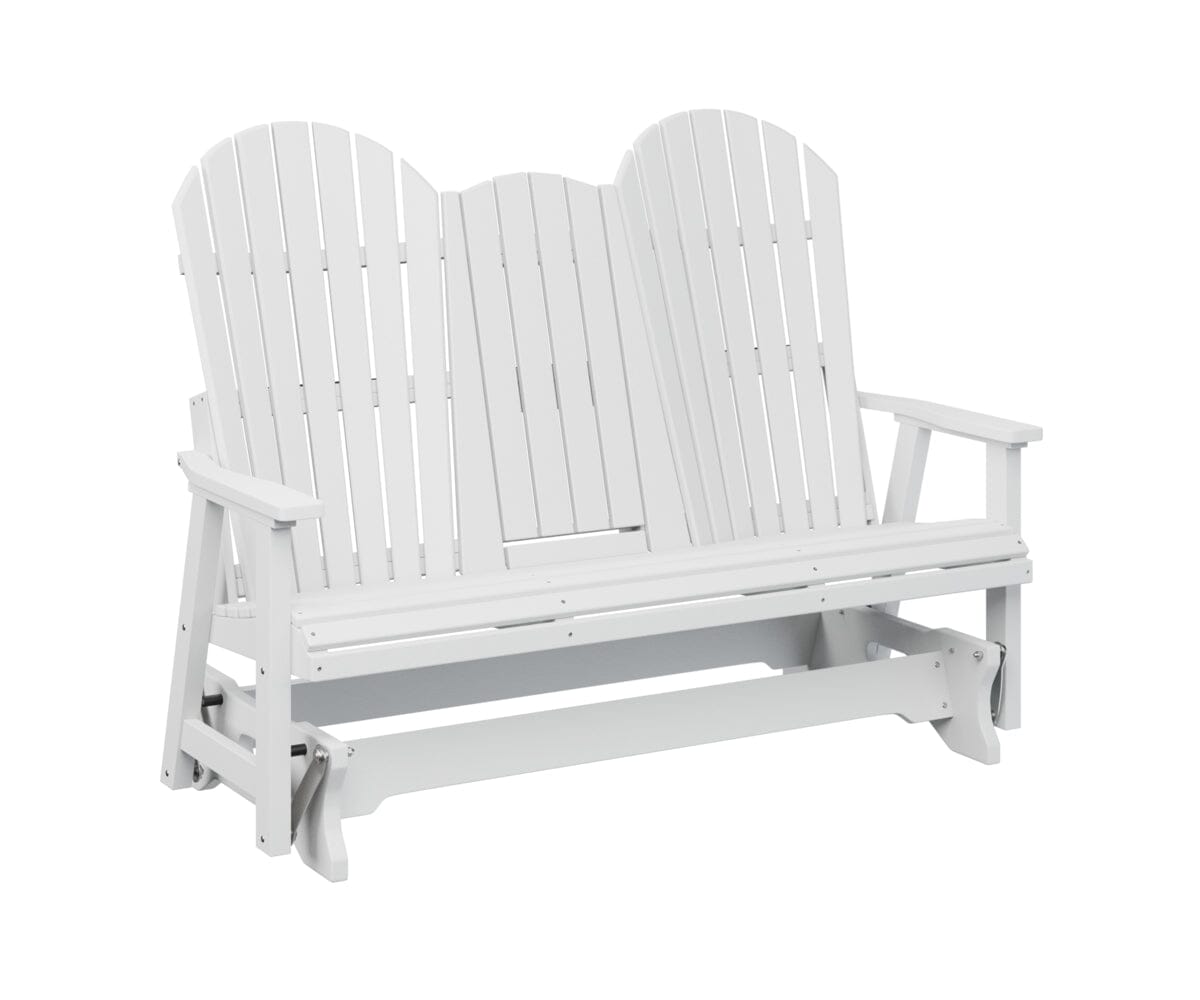 5′ Comfo Back Three Seat Glider with Console Rockwood Outdoor Furniture White 