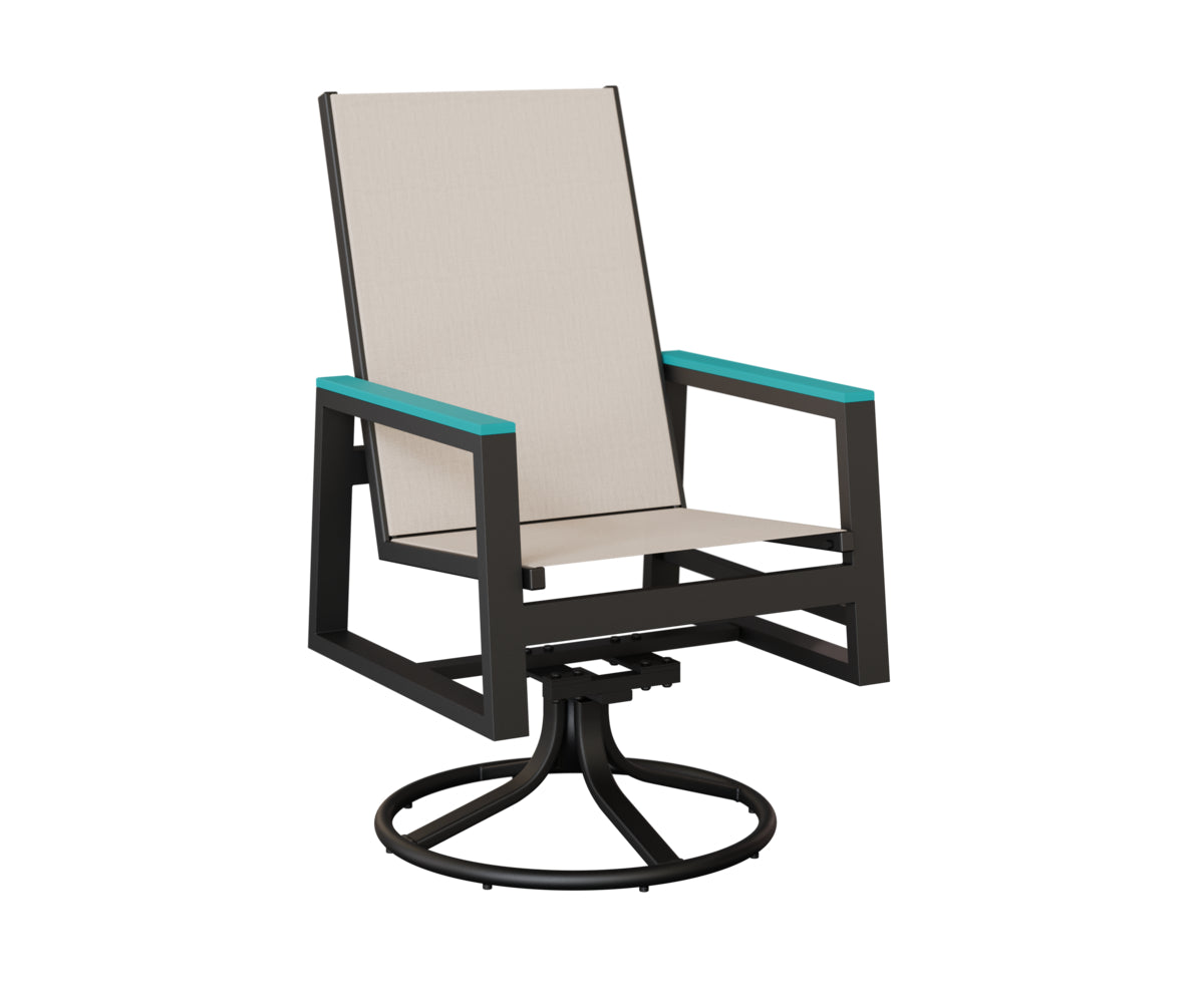 Vida High-Back Padded Sling Swivel Rocker Dining Chair