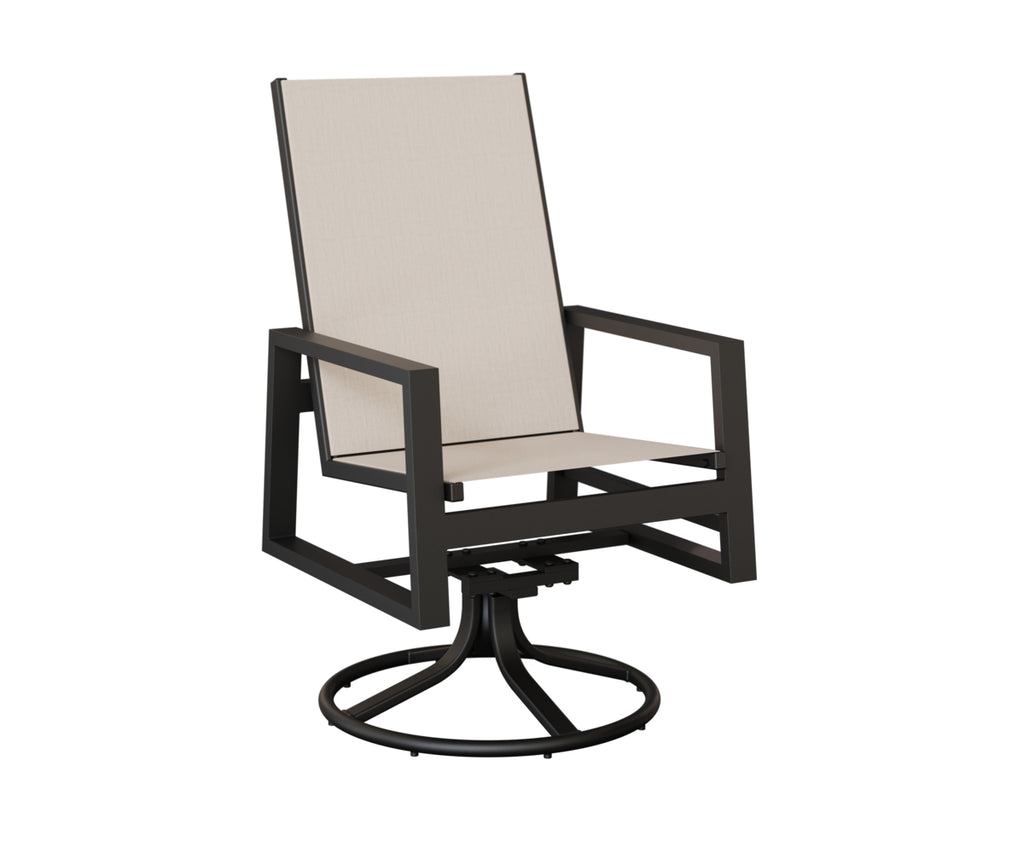 Vida High-Back Sling Swivel Rocker Dining Chair
