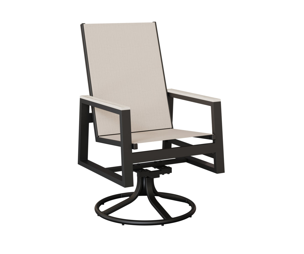 Vida High-Back Padded Sling Swivel Rocker Dining Chair