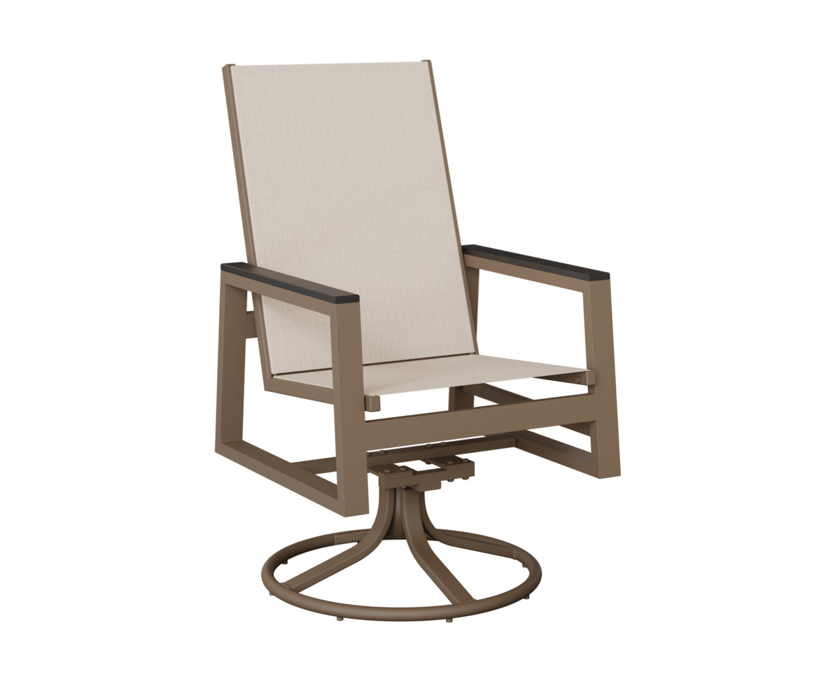 Vida High-Back Sling Swivel Rocker Dining Chair